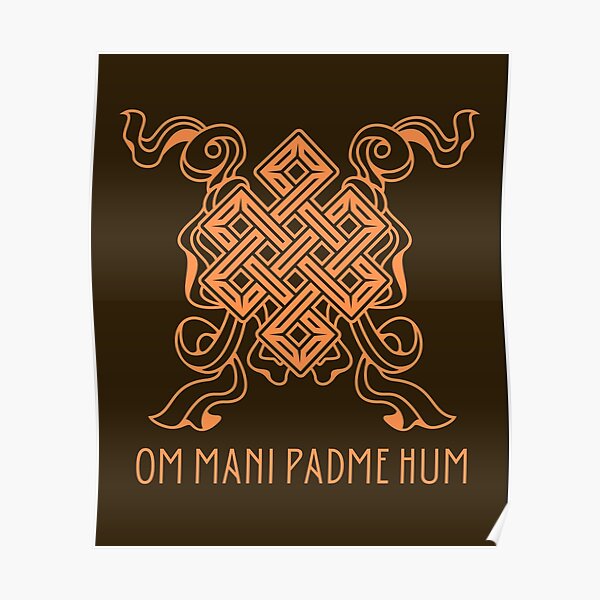Tibetan Om Mani Padme Hum Chant Symbol Design Poster