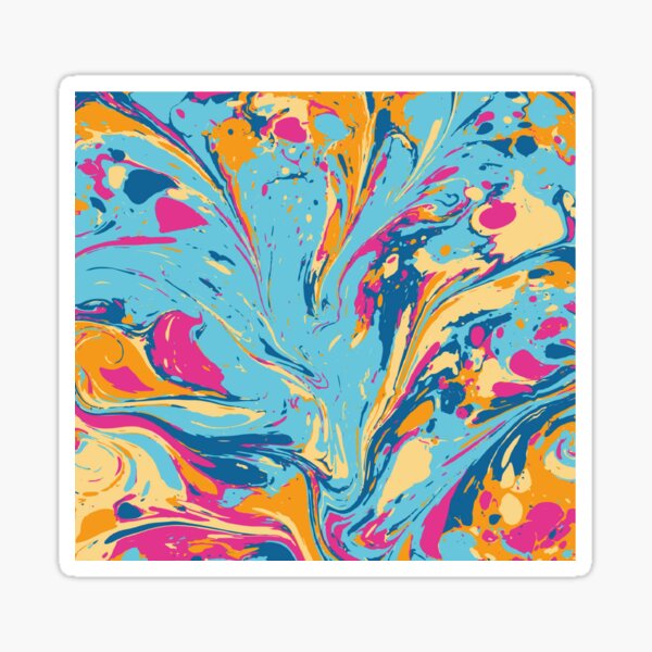turquoise orange decoration Sticker