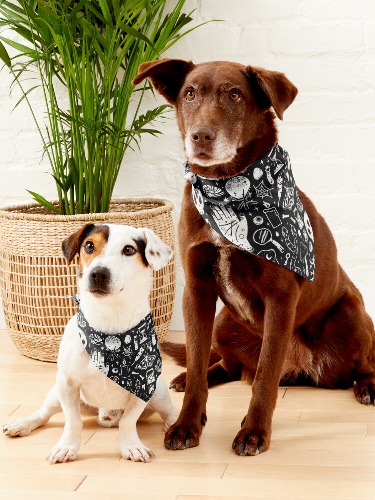 Thumbnail 5 of 6, Pet Bandana, Curiosities: Bone Black designed and sold by Camille Chew.