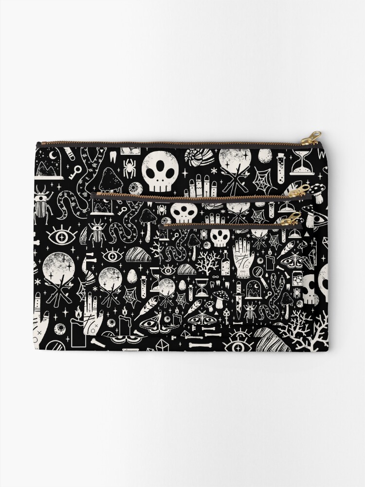 Alternate view of Curiosities: Bone Black Zipper Pouch