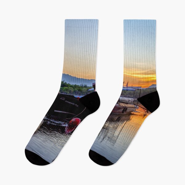Item preview, Long tail boats moored in Psk Meng, Trang Province at sunrise. designed and sold by Kevin Hellon.