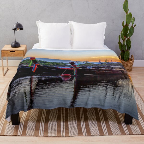 Item preview, Long tail boats moored in Psk Meng, Trang Province at sunrise. designed and sold by Kevin Hellon.