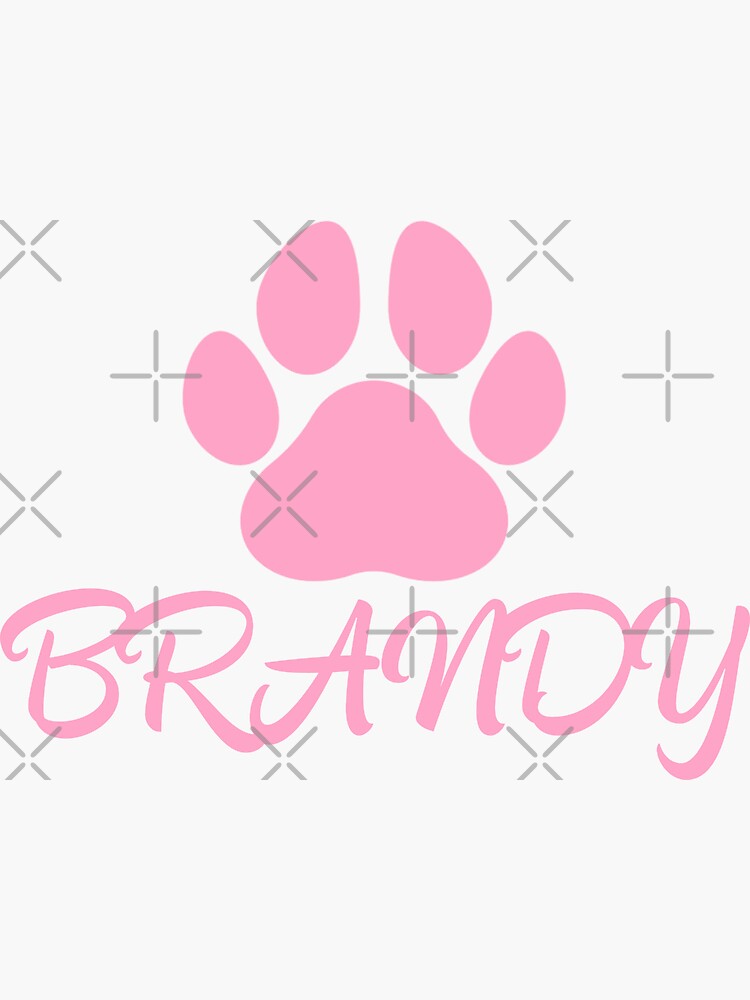 "Pink Dog Name Brandy " Sticker by Foofighter01 Redbubble