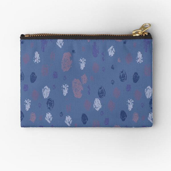 Abstract Raindrops on Blue Zipper Pouch
