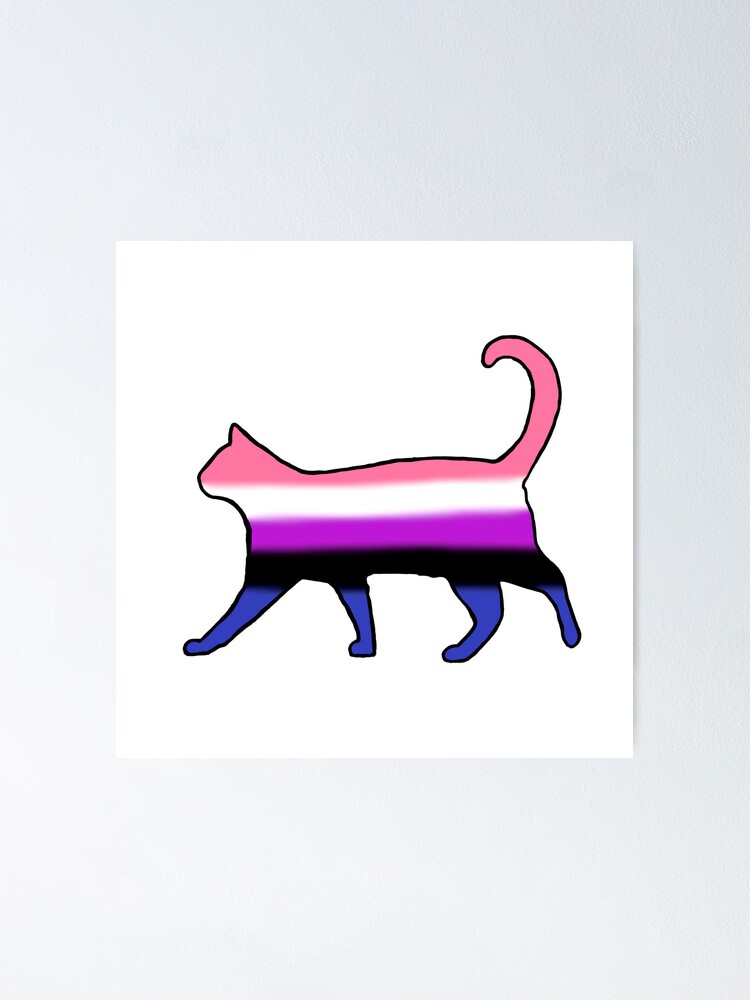 Genderfluid Pride Cat Silhouette Poster For Sale By Losechester Redbubble 6332