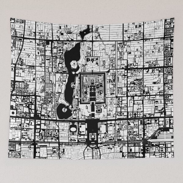 Item preview, Pekín (Beijing map black and white) designed and sold by PlanosUrbanos.