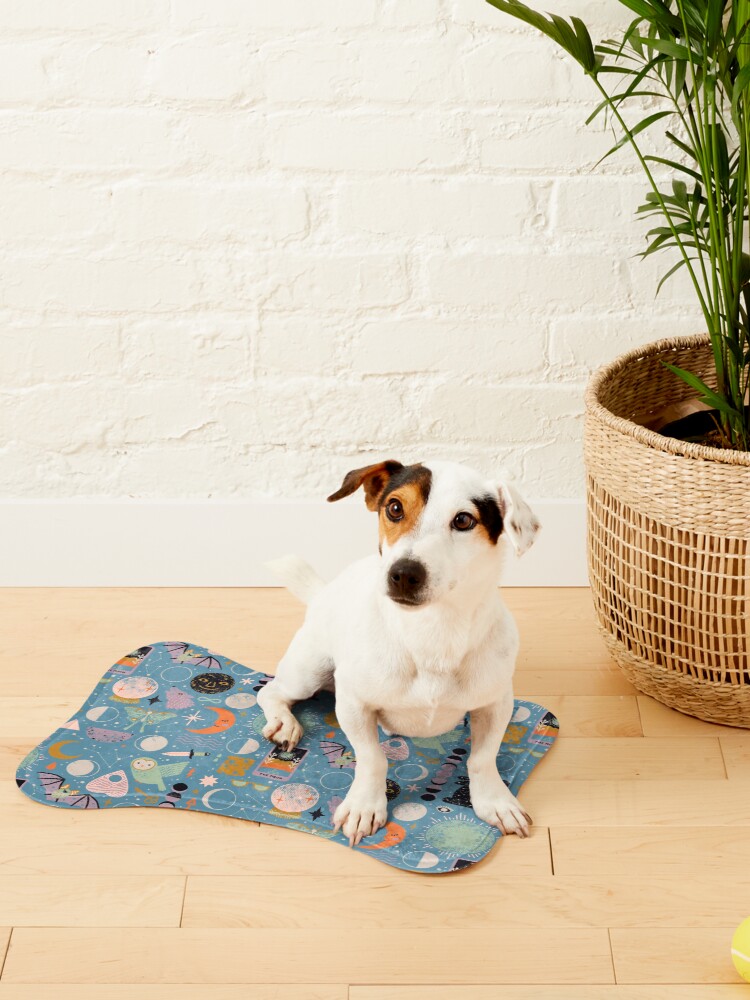 Thumbnail 2 of 5, Pet Mat, Lunar Pattern: Blue Moon designed and sold by Camille Chew.