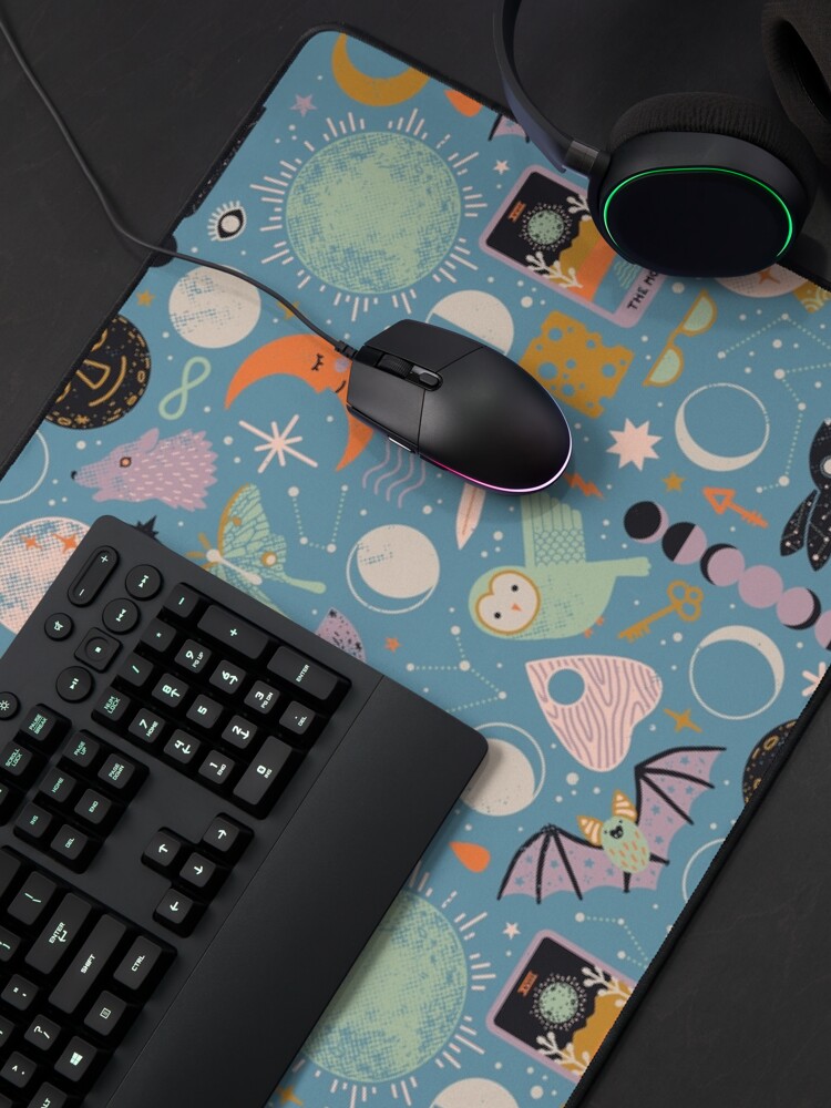 Thumbnail 4 of 5, Mouse Pad, Lunar Pattern: Blue Moon designed and sold by Camille Chew.