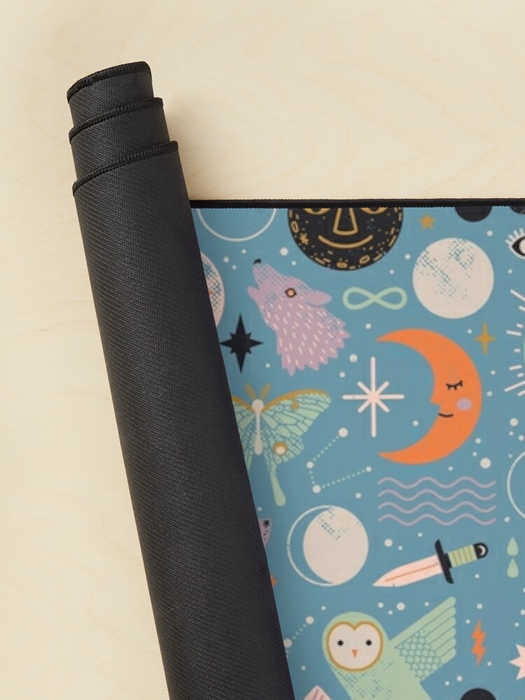Mouse Pad, Lunar Pattern: Blue Moon designed and sold by Camille Chew