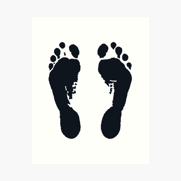 Silueta de huellas de pies de bebé para tatuajes o estampados de decoración  sello negro de suelas para niños