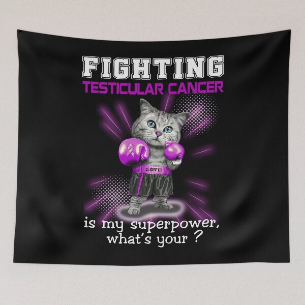 Item preview, Funny Cat Fighting Testicular Cancer Is My Superpower What's Your designed and sold by Kohend.