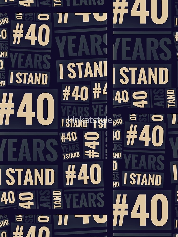 Thumbnail 4 of 4, A-Line Dress, #40YEARSISTAND - 40 YEARS I STAND (Navy &Tan) designed and sold by kinkatstyle.