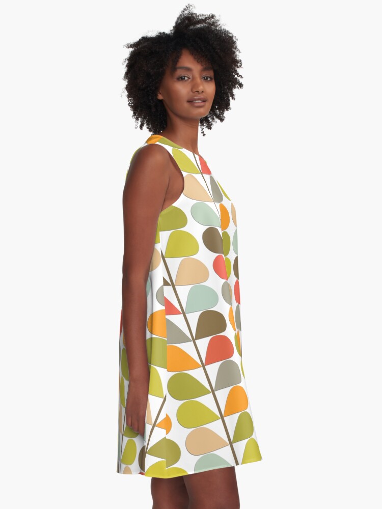 Alternate view of Retro 60s Midcentury Modern Pattern A-Line Dress