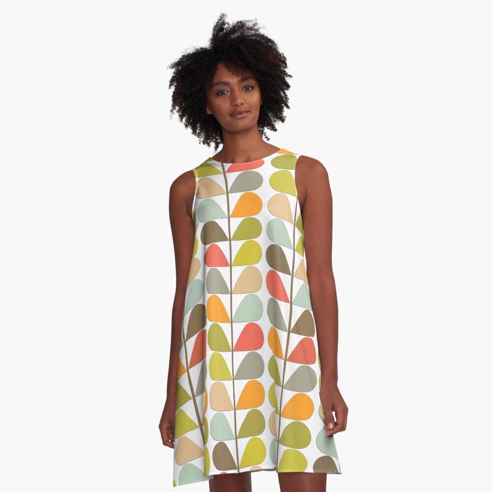 Retro 60s Midcentury Modern Pattern A-Line Dress