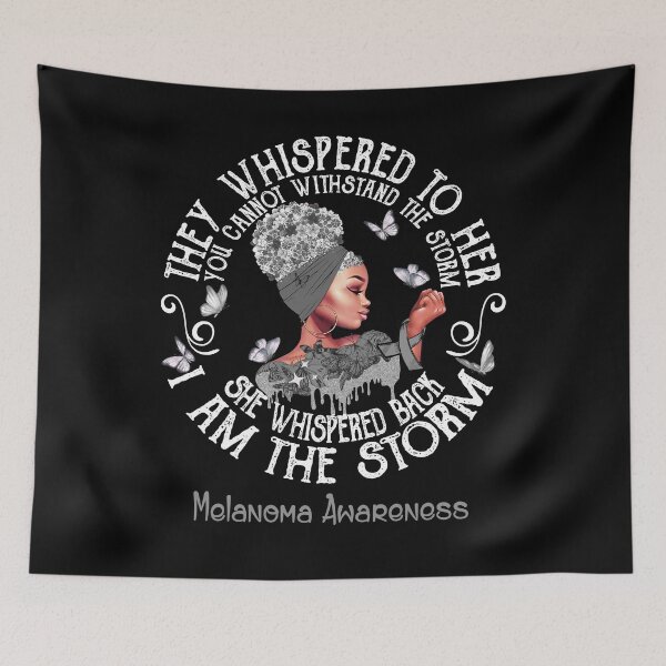Item preview, Black Girl Fighter Strong I Am The Storm Melanoma Awareness designed and sold by Mnrshirley.