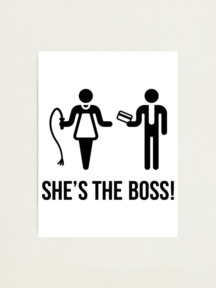 She's The Boss! (Wife & Husband / Black)" Photographic Print for Sale by | Redbubble