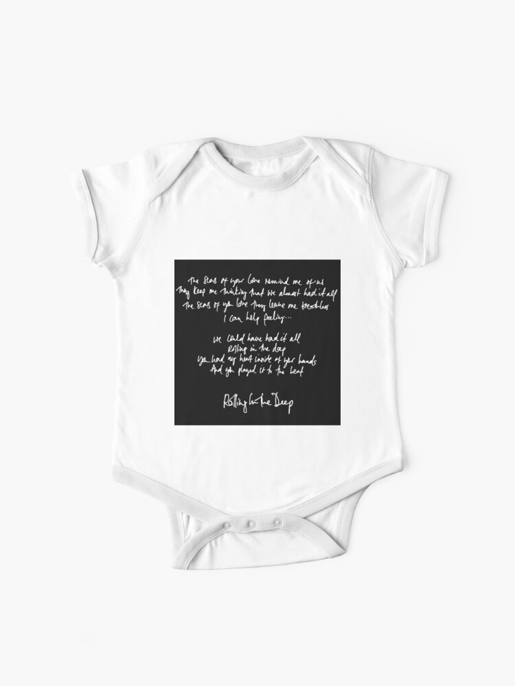 Rolling In The Deep Handwritten Lyrics Adele Baby One Piece By Daydreameruk Redbubble