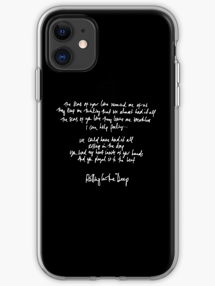 Rolling In The Deep Handwritten Lyrics Adele Iphone Case Cover By Daydreameruk Redbubble