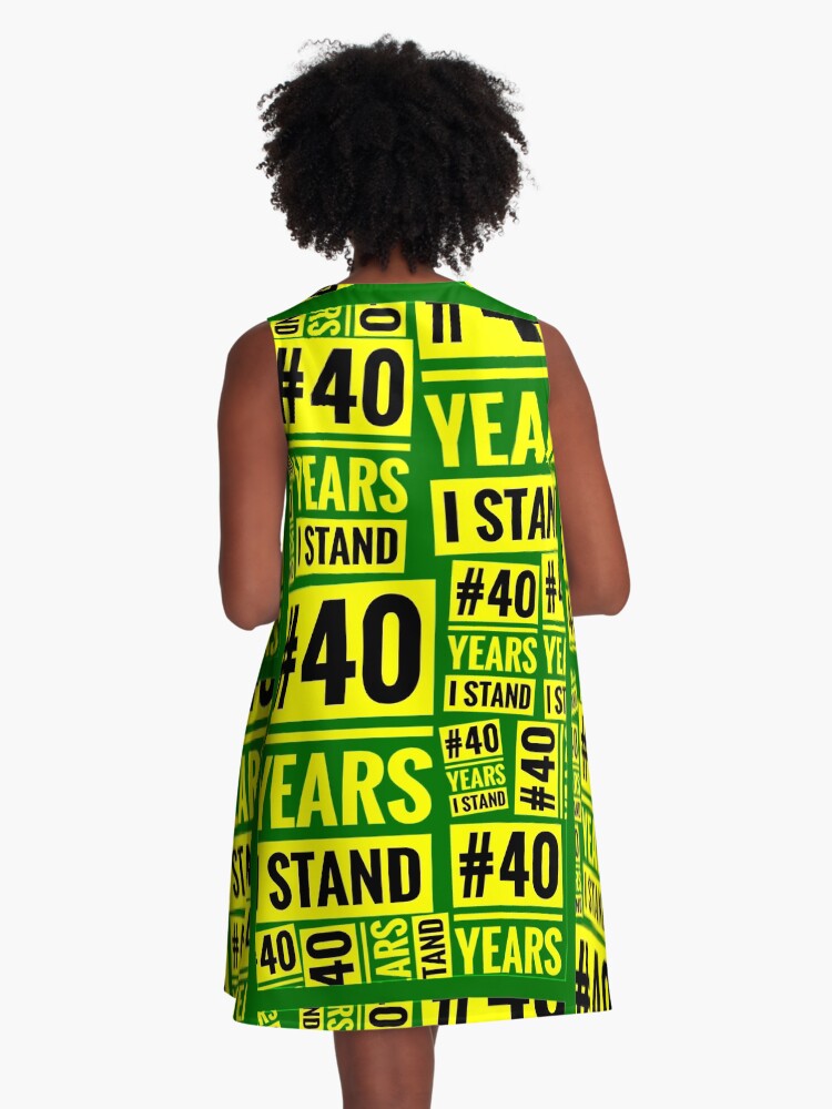 Thumbnail 3 of 4, A-Line Dress, #40YEARSISTAND - 40 YEARS I STAND (Green & Yellow) designed and sold by kinkatstyle.