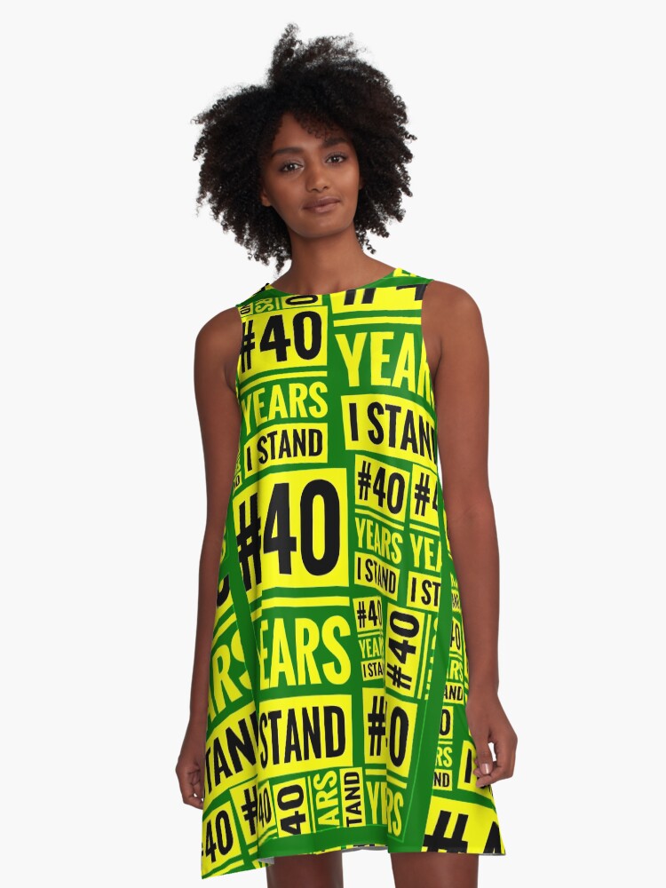 Thumbnail 1 of 4, A-Line Dress, #40YEARSISTAND - 40 YEARS I STAND (Green & Yellow) designed and sold by kinkatstyle.