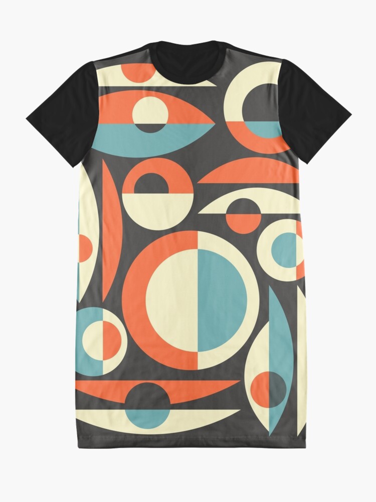 Alternate view of Retro Eames Era Pisces Graphic T-Shirt Dress