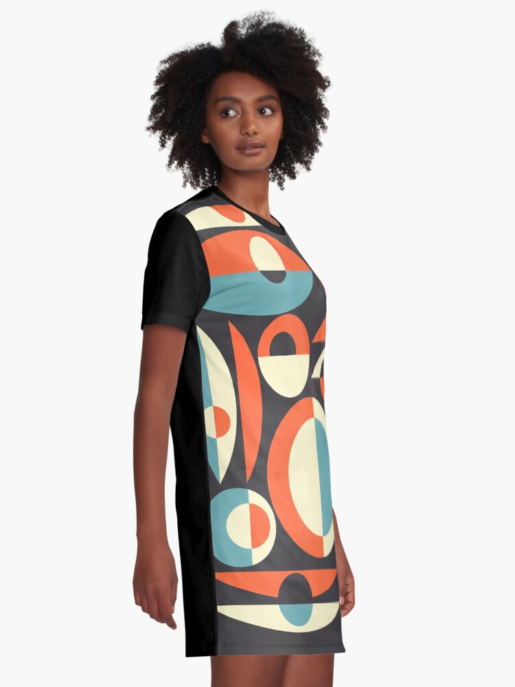 Alternate view of Retro Eames Era Pisces Graphic T-Shirt Dress