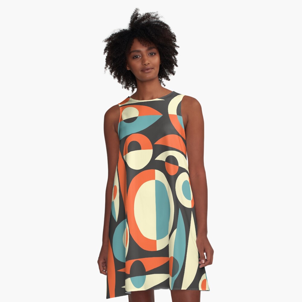 Retro Eames Era Pisces A-Line Dress