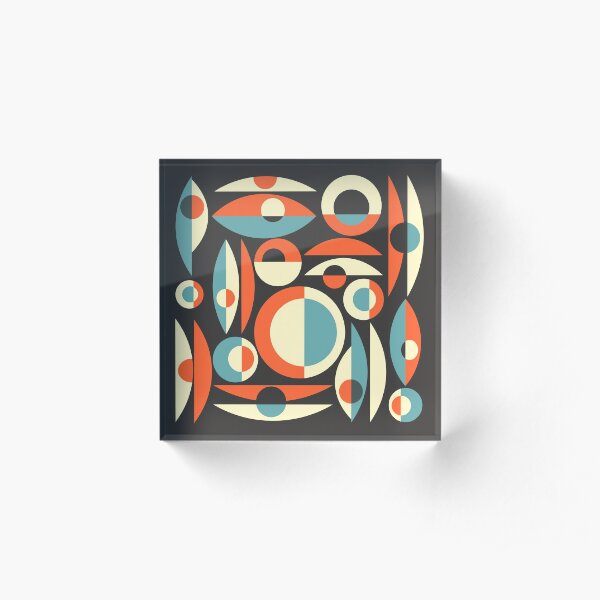 Retro Eames Era Pisces Acrylic Block