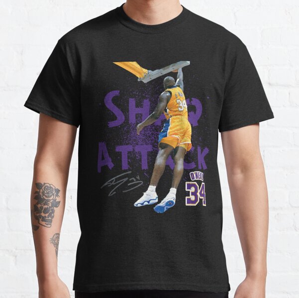 Camiseta de manga corta de Shaquille O'Neal Lakers morada adulto