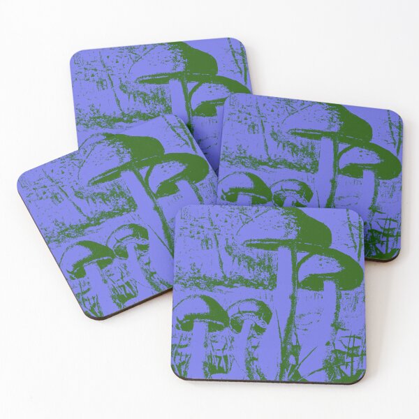 Item preview, Vintage Mushroom Simplified Sketch on Periwinkle designed and sold by DelynCreates.