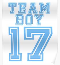 Team Boy 2017 17 Baby Shower Gender Reveal Party Cute Funny Blue Poster
