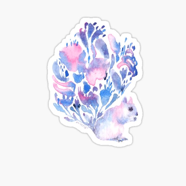 Flower tail Squirrel Sticker