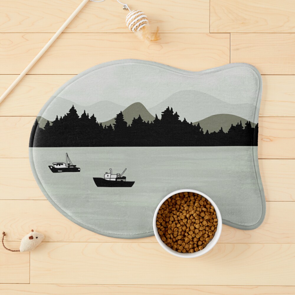 Fishing Boats in Grey  Mouse Pad for Sale by Krystal Thomas