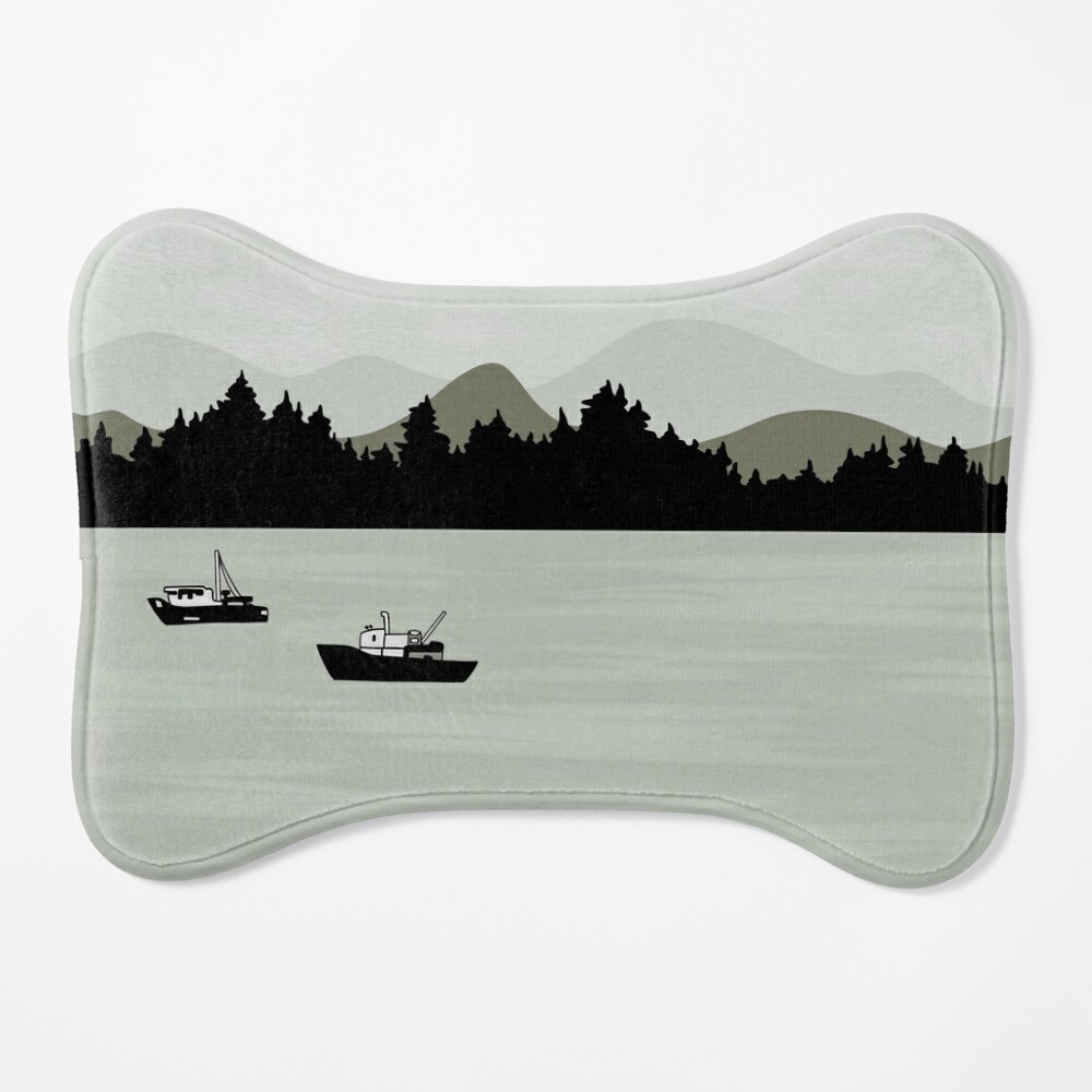 Fishing Boats in Grey  Mouse Pad for Sale by Krystal Thomas