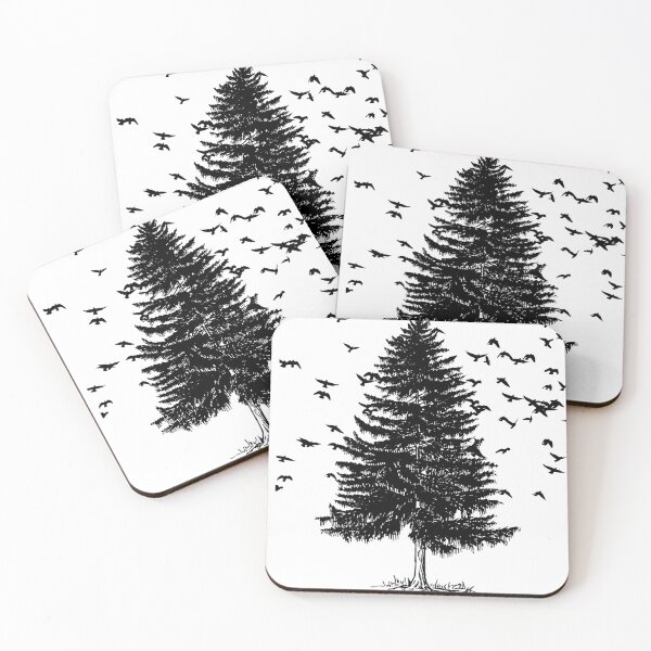 Item preview, Beautiful cedar tree surrounded by birds. designed and sold by milaa-11.