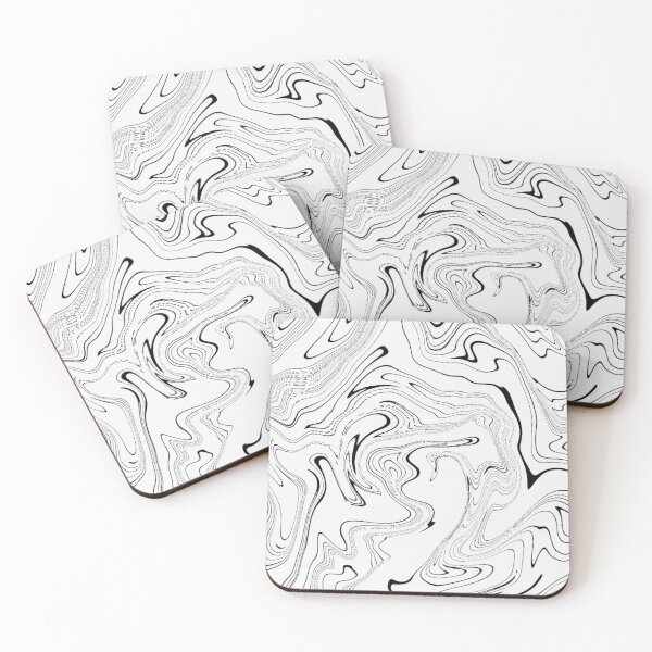 Item preview, Monochrome Black and White Liquid Swirl Marble Abstract designed and sold by jays-artworks.