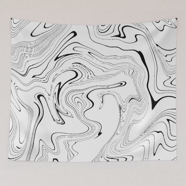 Item preview, Monochrome Black and White Liquid Swirl Marble Abstract designed and sold by jays-artworks.