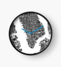 Reloj New York city map black and white