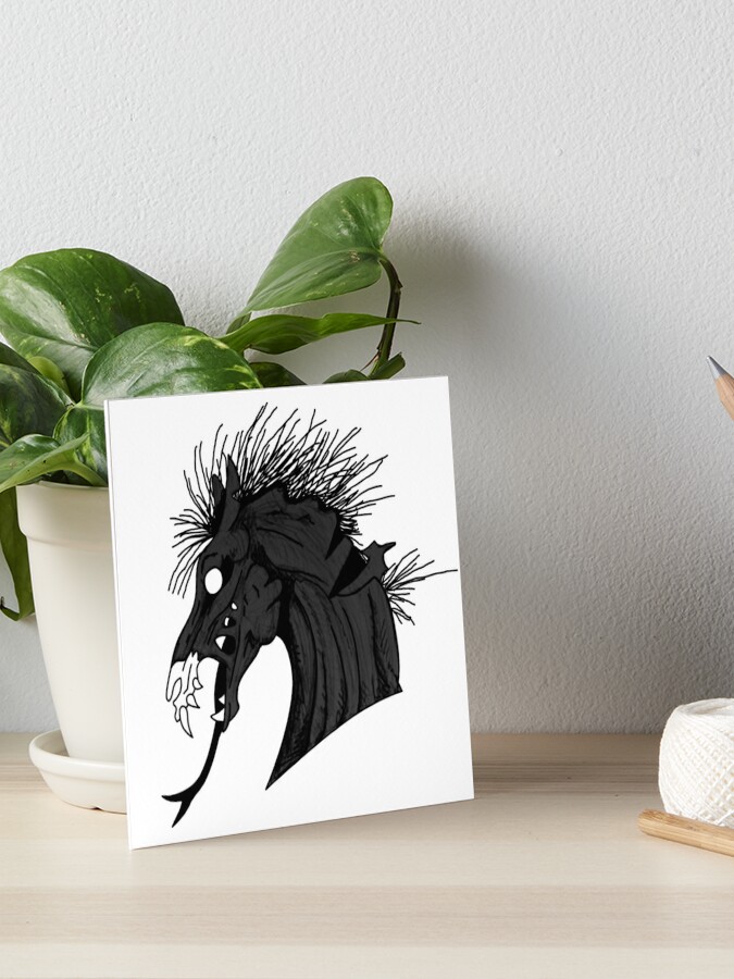 Black Demon Horse Art Board Print for Sale by kijkopdeklok