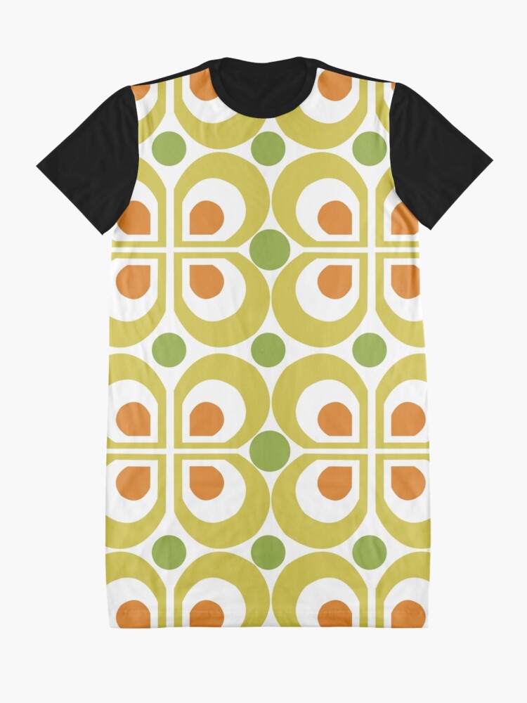 Alternate view of Retro 60s Pattern Graphic T-Shirt Dress