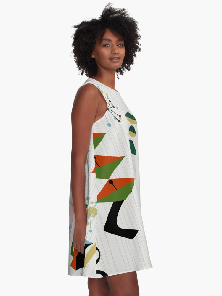 Alternate view of Retro Eames-Era Atomic Inspired A-Line Dress