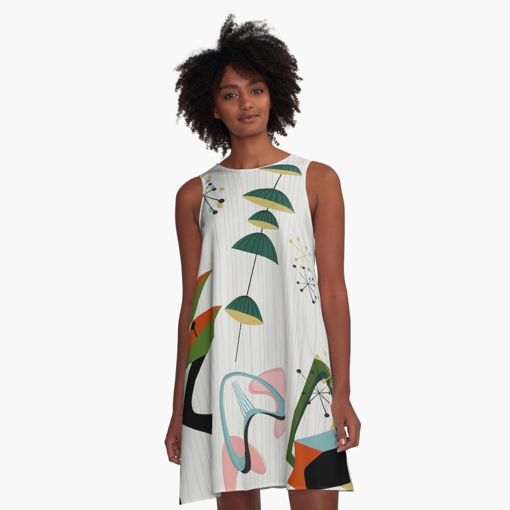 Retro Eames-Era Atomic Inspired A-Line Dress
