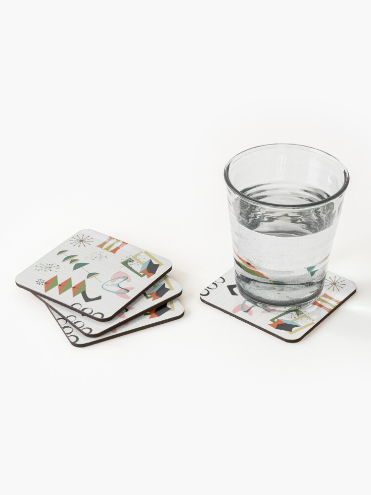 Alternate view of Retro Eames-Era Atomic Inspired Coasters (Set of 4)
