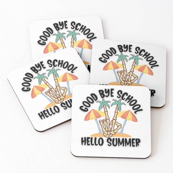 Item preview, good bye school hello summer skeleton hand palm trees designed and sold by Zevy-Darling.