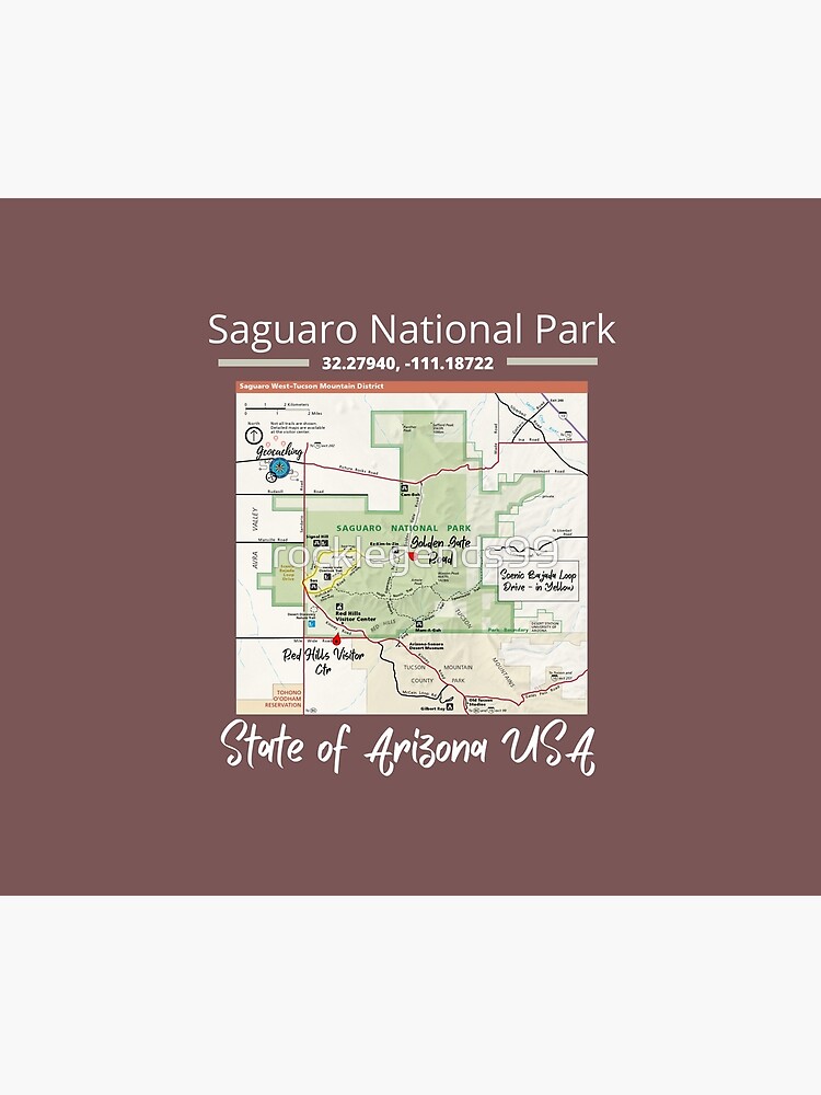 Disover Saguaro National Park map Tapestry