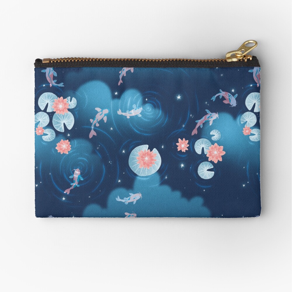 Koi pond - night Zipper Pouch