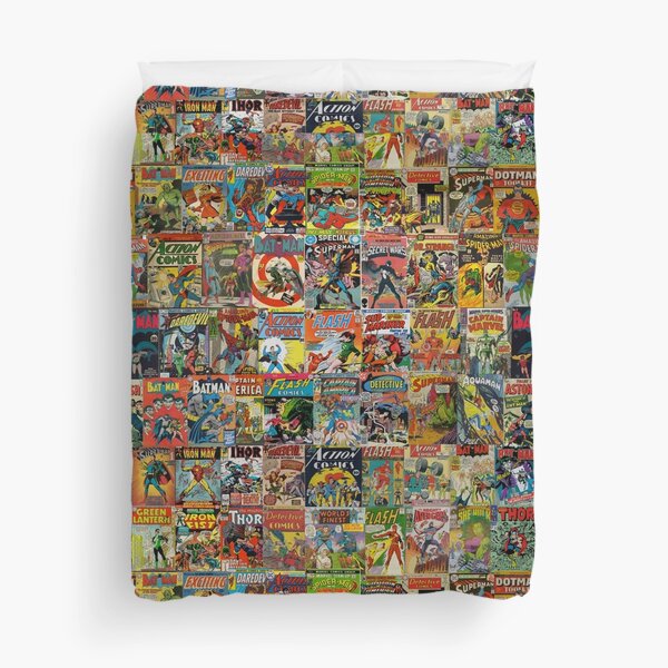 Vintage Comic Book Pattern Duvet Cover