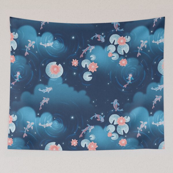 Item preview, Koi pond - night designed and sold by hellocloudy.