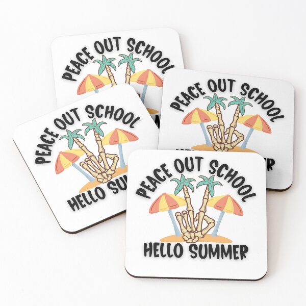 Item preview, peace out school hello summer skeleton hand palm trees designed and sold by Zevy-Darling.