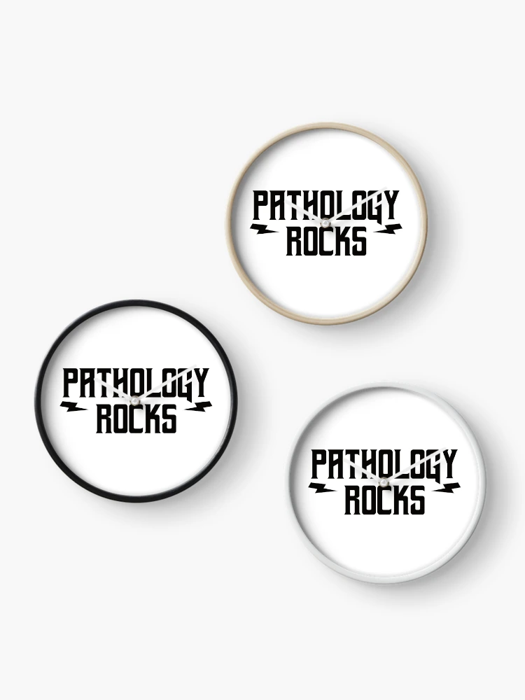 Thumbnail 3 of 4, Clock, Pathology Rocks designed and sold by teesaurus.